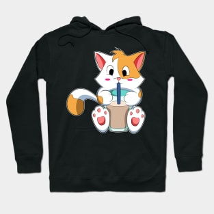 Cat & Drink with Drinking straw Hoodie